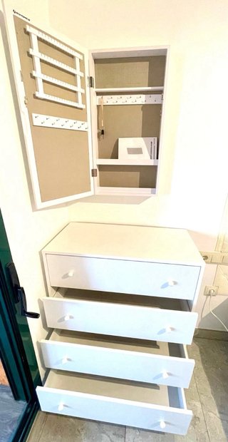 Tocador Cómoda Madera con Espejo Joyero