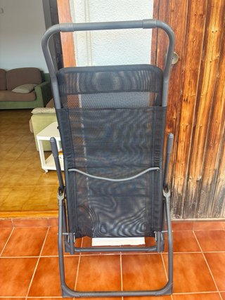 Tumbona plegable gris plata