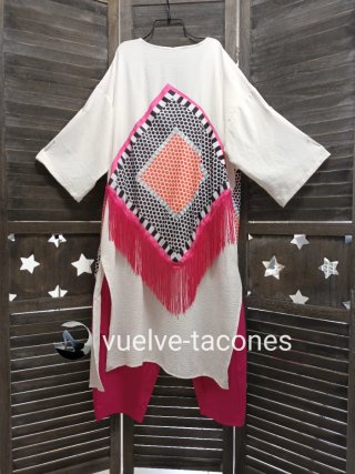 Kimono asimétrico flecos ♡ Dqmane * talla única