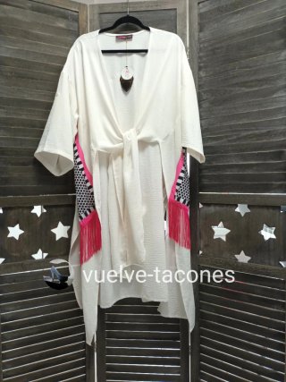Kimono asimétrico flecos ♡ Dqmane * talla única