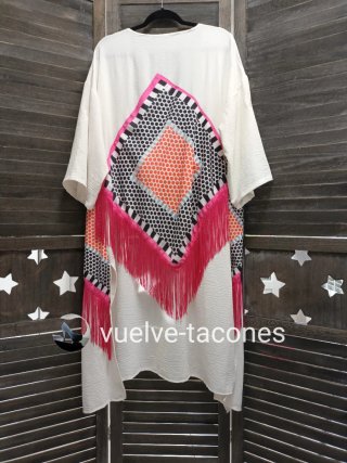 Kimono asimétrico flecos ♡ Dqmane * talla única