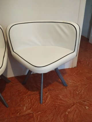 Juego de 2 Sillas Vintage Blancas