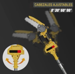 Motosierra Telescópica Recargable (2 Baterías)