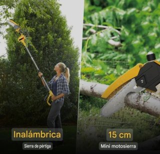 Motosierra Telescópica Recargable (2 Baterías)