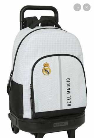 Mochila Ruedas Real Madrid Blanca
