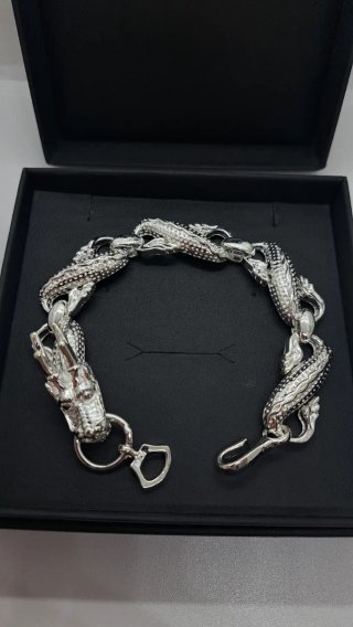 Pulsera Plata Ley 925 Dragón