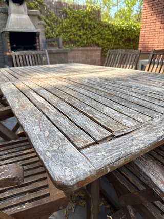 Mesa y 4 Sillas de Jardín Madera