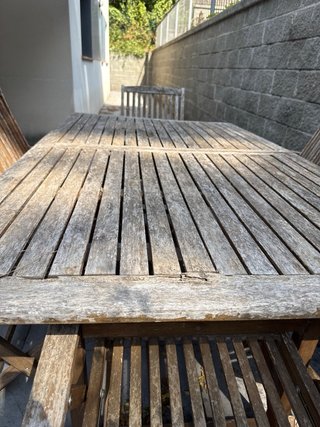 Mesa y 4 Sillas de Jardín Madera
