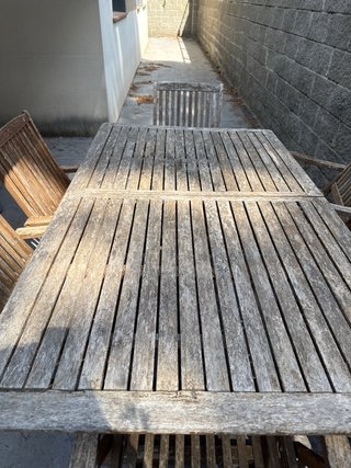Mesa y 4 Sillas de Jardín Madera