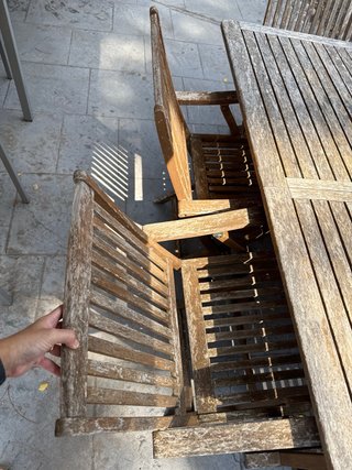 Mesa y 4 Sillas de Jardín Madera