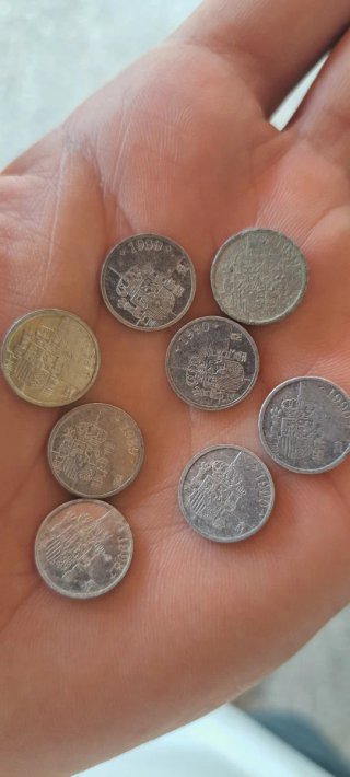 Lote 8 Monedas 1 Peseta Juan Carlos I 1990