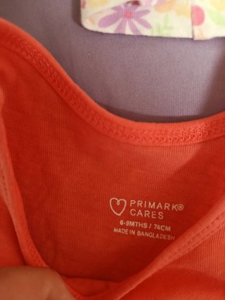 Lote 7 camisetas bebé niña