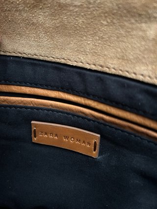 Bolso Piel Zara Marrón Cognac