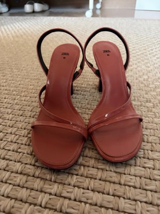 Sandalias Zara Tacon Rosa Talla 40