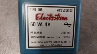 Transformador antiguo, de los años 70, Electrotren