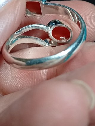 Anillo Plata Ley cornalina ajustable