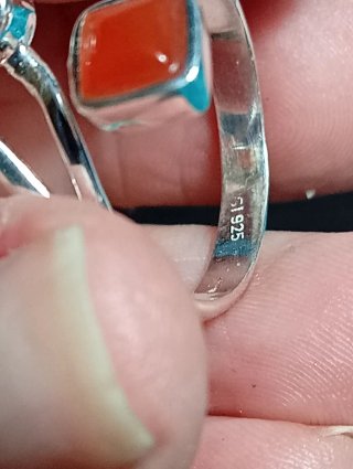 Anillo Plata Ley cornalina ajustable