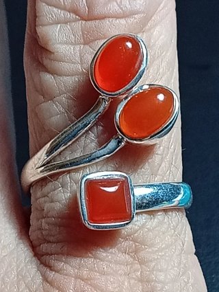 Anillo Plata Ley cornalina ajustable