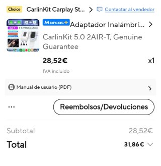 Adaptador CarPlay y Android Auto Inalámbrico