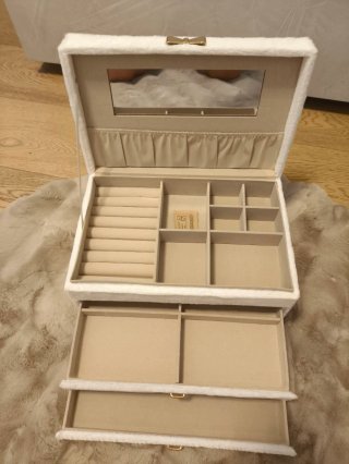 Portagioie grande beige e bianco