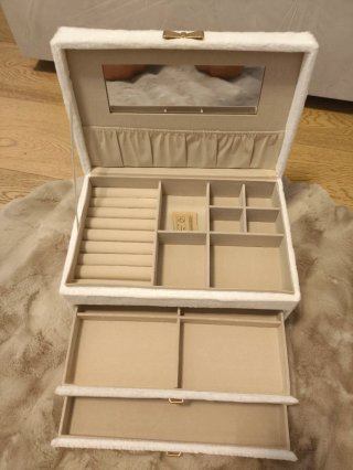 Portagioie grande beige e bianco
