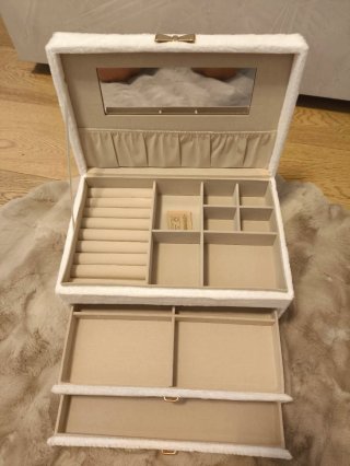 Portagioie grande beige e bianco