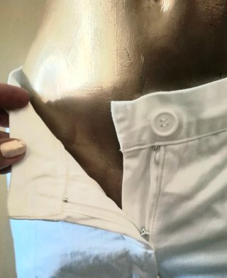 Pantaloni bianchi a zampa tg. M