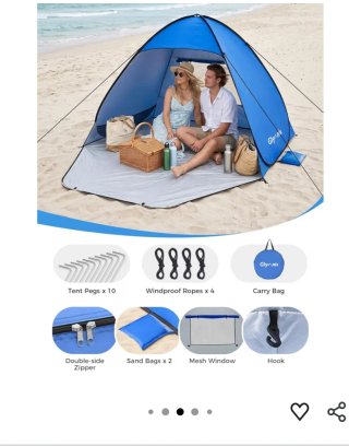Tienda de playa Glymnis azul