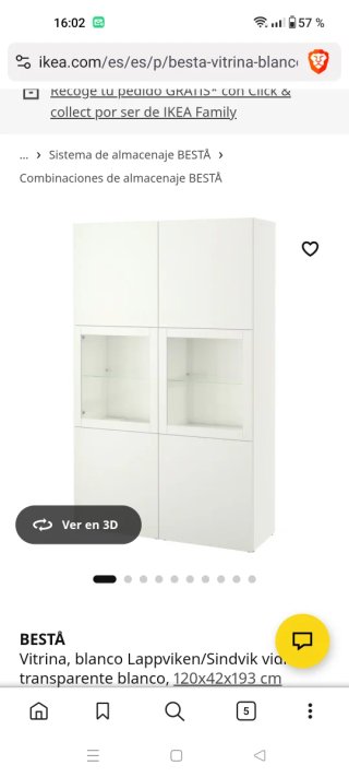 Puerta Vitrina BESTÅ Lappviken Blanco Ikea