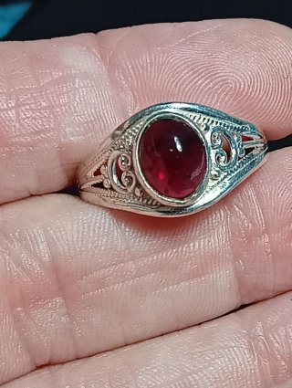 Anillo Plata Ley granate