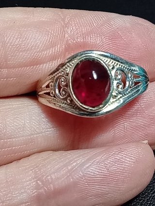 Anillo Plata Ley granate