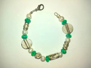 Pulsera artesanal única cristal y metal