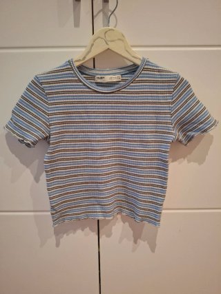 Camiseta corta de punto Pull&Bear rayas