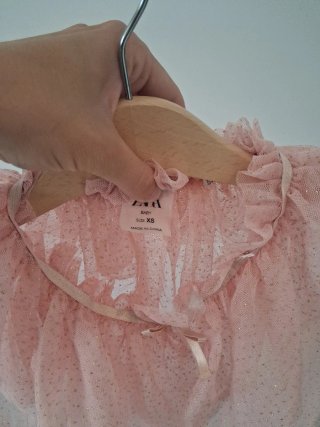 Capa Zara niña rosa tul brillante