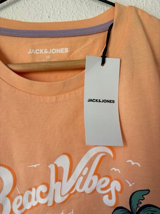 Camiseta Jack & Jones Naranja Estampada
