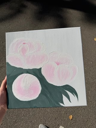 Cuadro de flores pintado a mano