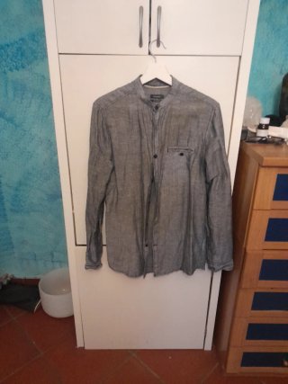 Camicia Inextenso Uomo Cotone Grigiataglia regular