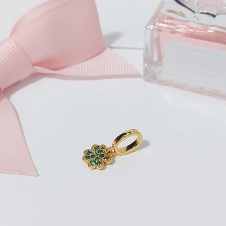 Colgante Pandora Trébol Verde y Dorado