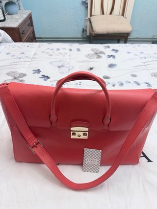 Bolso Furla Metropolis Grande en rojo anaranjado