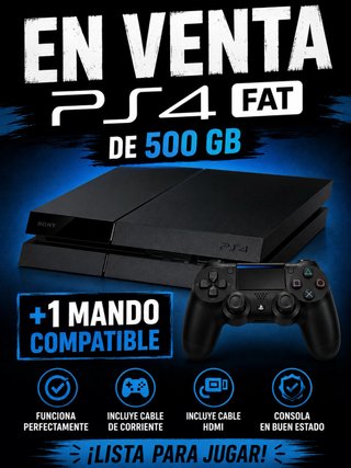 PS4 Fat 500 GB + Mando Compatible(No original)