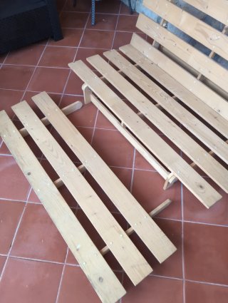 Estructura sillón exterior madera 140x86x192