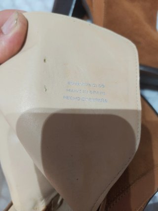 Botines de tacón marrón ante