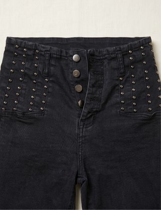Jeans Neri Vita Alta con Borchie - Taglia M