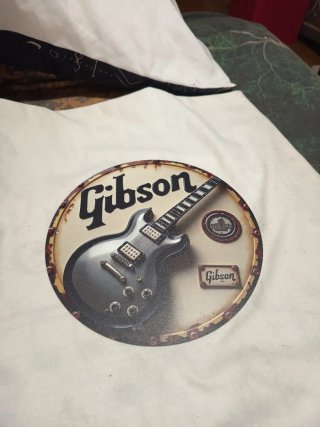 Placa Metálica Gibson Guitarra 20cm