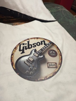 Placa Metálica Gibson Guitarra 20cm