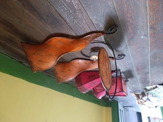 Lámparas árabes de piel para pared