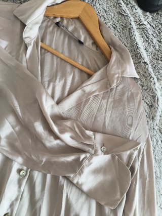 Camisa Zara beige/champán Talla M