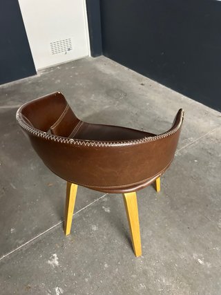 Juego 5 Sillas Comedor Piel y Madera