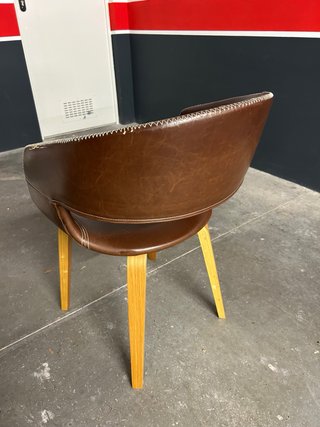Juego 5 Sillas Comedor Piel y Madera