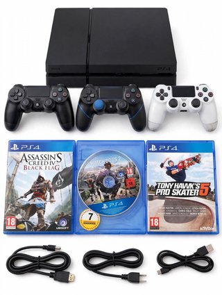 PS4 Fat de 1TB Negra + 3 Juegos + 3 Mandos